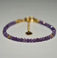 Bransoletki - Bransoletka Szczęścia Ametyst 3mm - Crystals Break 2 Rozmiary - miniaturka - grafika 1