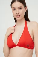Stroje kąpielowe - Calvin Klein biustonosz kąpielowy kolor czerwony lekko usztywniona miseczka - miniaturka - grafika 1