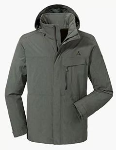 Schöffel ZipIn! Jacket Denver2, oddychająca kurtka przeciwdeszczowa z zamkiem błyskawicznym, wiatro- i wodoszczelna kurtka outdoorowa dla mężczyzn, zielony, 48 - Kurtki męskie - miniaturka - grafika 1