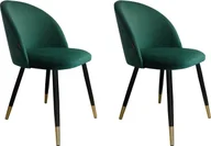 Krzesła - Atos Zestaw krzeseł CLAUDINE 1 VELVET GOLD 2 szt zielone - miniaturka - grafika 1