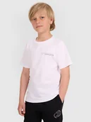 Koszulki dla chłopców - 4F T-shirt regular z nadrukiem chłopięcy - biały 122 (6-7 lat) - miniaturka - grafika 1