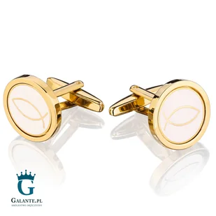 Spinki do mankietów Ryba Symbol X2 Ichthys Gold - Spinki do mankietów i krawatów - miniaturka - grafika 1