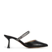 Półbuty męskie - Damskie klapki skórzane na szpilce - miniaturka - grafika 1