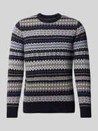 Swetry męskie - Sweter z dzianiny z okrągłym dekoltem model ‘Case Fairisle’ - miniaturka - grafika 1