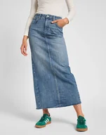 Spódnice - SPÓDNICA JEANSOWA MAXI LEE 112355211 BACK SLIT MAXI SKIRT SET FREE 26/00 - miniaturka - grafika 1