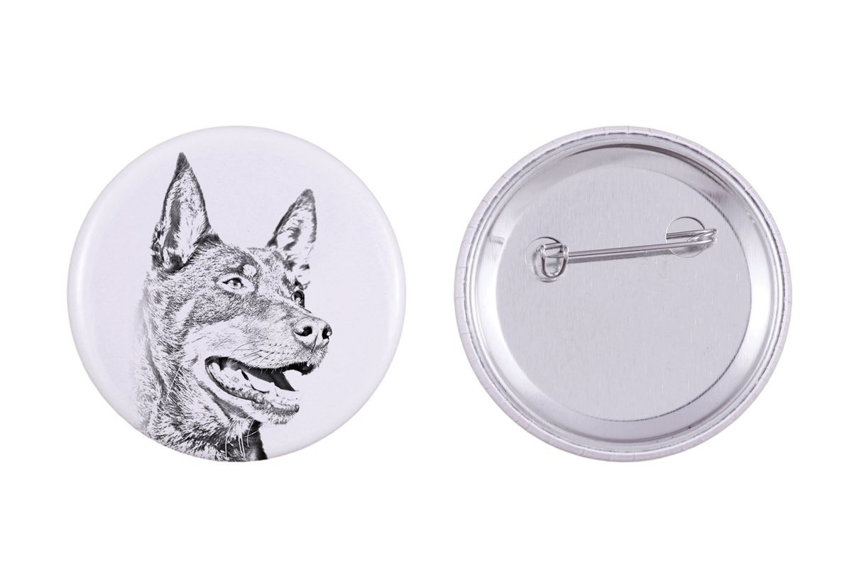 Owczarek australijski kelpie - przypinka z twoim psem, dodaj własne foto, marka Art-Dog