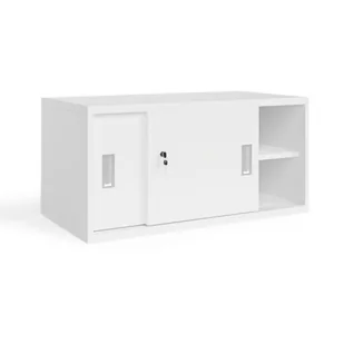 B2B Partner Nadstawka z przesuwnymi drzwiami, 800 x 400 x 400 mm, biały 437455 - Inne meble biurowe - miniaturka - grafika 1