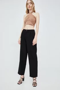 Spodnie damskie - Noisy May spodnie damskie kolor czarny proste high waist - grafika 1