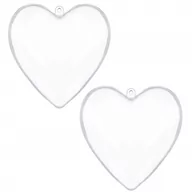 Bombki - Bombki akrylowe 7cm serce plastikowe decoupage zestaw 2 szt. - miniaturka - grafika 1