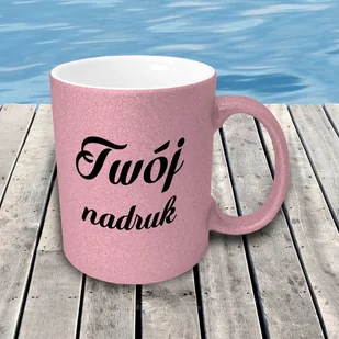 Różowy kubek GLITTER z Twoim nadrukiem - Kubki - miniaturka - grafika 1