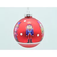 Bombki - Bombka szklana 8 cm malowana czerwona - miniaturka - grafika 1