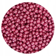 Dodatki do ciast w proszku - POSYPKA PEREŁKI CUKROWE różowe ciemne perłowe 4mm 25g - miniaturka - grafika 1