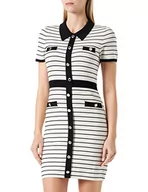 Sukienki - Morgan Damska sukienka w paski RMLYA Ecru TXS, Off biały/czarny, XS - miniaturka - grafika 1