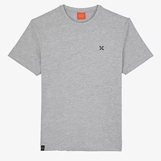 Koszulki męskie - OXBOW O2TORNAT koszulka męska z krótkim rękawem modalna szara melanż - grafika 1