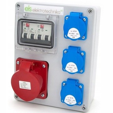 Rozdzielnica Budowlana Elektryczna 32/5 3*230V Zabezpieczona 32A 16A