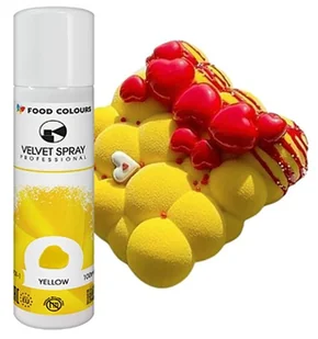 Barwnik spożywczy jadalny żółty zamsz w spray ozdoby na tort 100ml - Dodatki do ciast w proszku - miniaturka - grafika 1