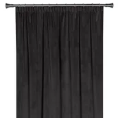 Zasłony - Zasłona z taśmą VELUTTO 140 x 260 cm, kolor czarny - miniaturka - grafika 1