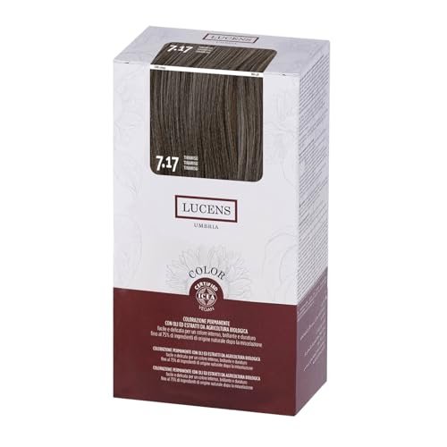 LUCENS Permanente Coloration Tiramisu 7.17 - Farba do włosów z dużą zawartością naturalnych składników – bez amoniaku, bez substancji zapachowych, promienny i długotrwały kolor
