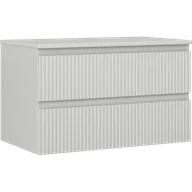 Szafki łazienkowe - Mexen Rivel szafka łazienkowa podumywalkowa 80 cm z blatem, 2 szuflady, ryflowana , szara mat - 91A20-08047-2-BFFC62 - miniaturka - grafika 1