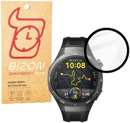 Bizon Szkło hybrydowe Glass Watch Edge Hybrid dla Huawei Watch GT 5 Pro 46 mm, czarne - Akcesoria do smartwatchy - miniaturka - grafika 1