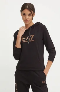 EA7 Emporio Armani bluza damska kolor czarny z kapturem z nadrukiem TJTXZ.8NTM36 - Bluzy damskie - miniaturka - grafika 1