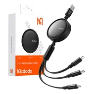 Kable - Kabel 3w1 USB do USB-C / Lightning / Micro USB, Mcdodo CA-7256, 3.5A, 1.2m (czarny) - miniaturka - grafika 1