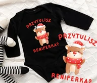 Body dla niemowląt - Świąteczne body na święta dla dziecka przytulisz reniferka - miniaturka - grafika 1