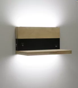 Nowoczesny kinkiet LED z półką i gniazdem USB 22-05847 z serii ANET - Lampy ścienne - miniaturka - grafika 1