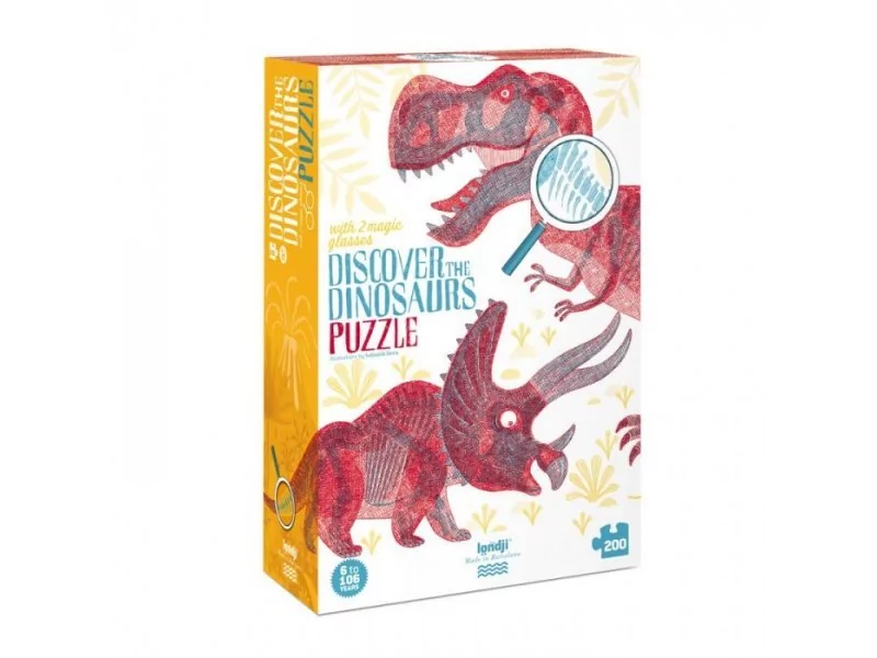 Londji puzzle z foliami Discover the Dinosaurs 200 el.