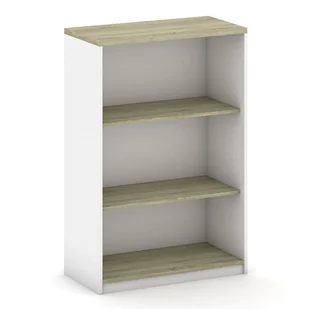 B2B Partner Regał biurowy Mirelli A+, 800 x 400 x 1200 mm, biały/dąb sonoma 437491 - Regały biurowe - miniaturka - grafika 1