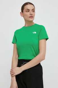 The North Face t-shirt damski kolor zielony NF0A87NHPO81 - Koszulki sportowe damskie - miniaturka - grafika 1