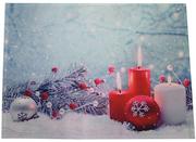 Obrusy i serwetki - Serwetka Bożonarodzeniowa, 32X45, Święta, Niebieska Z Nadrukiem W Świeczki, Os-300-B - miniaturka - grafika 1
