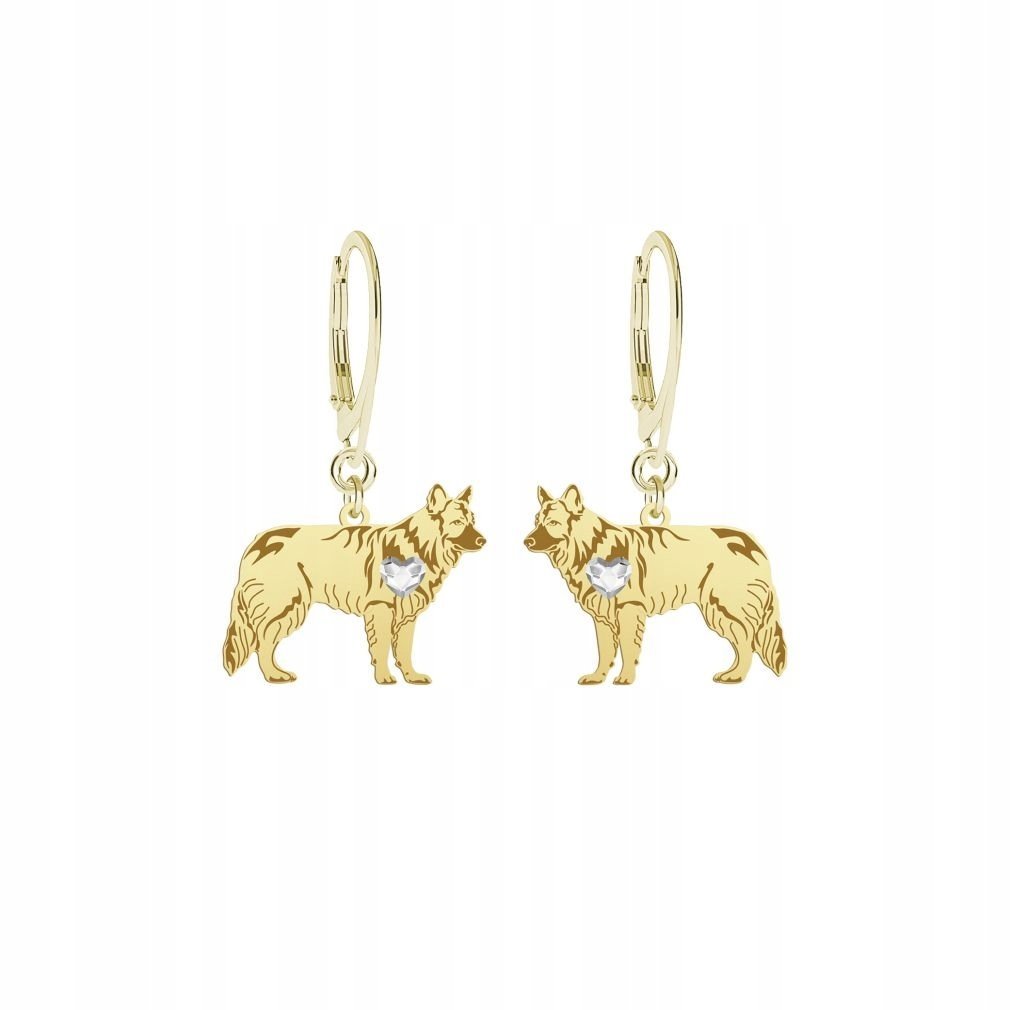 Kolczyki Złote z psem Owczarek Staroniemiecki 925 Biżuteria GRAWER GRATIS