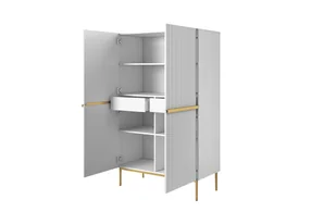 Kredens Nicole - biały mat / złote nóżki - Kredensy - miniaturka - grafika 3