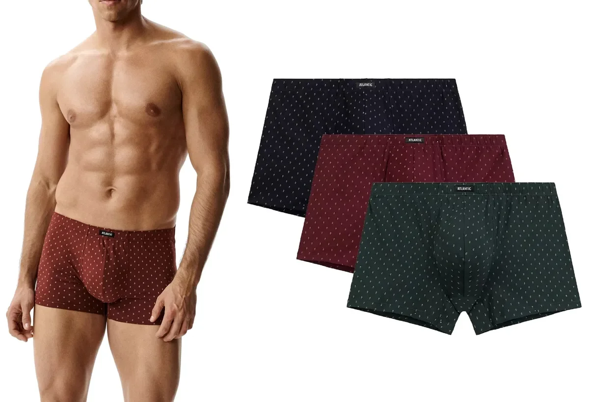ATLANTIC Męskie klasyczne bokserki z bawełny 3MH-243 mix kolory 3-PACK XXL