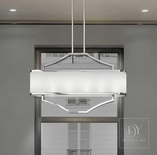 LAMPA WISZĄCA GERDO OVALE CROMO srebrna oprawa biały klosz styl glamour- - Lampy sufitowe - miniaturka - grafika 1