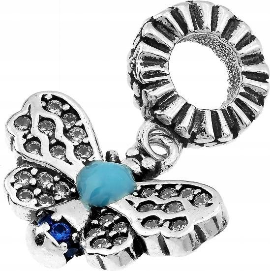 Srebrny charms 925 zawieszka do bransoletki motyl motylek na prezent beads