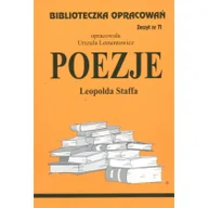 Lektury szkoła podstawowa - Biblios Urszula Lementowicz Biblioteczka Opracowań. „Poezje” Leopolda Staffa - miniaturka - grafika 1