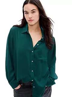 Bluzki damskie - GAP Damska bluzka z długim rękawem zapinana na guziki łatwa koszula, June Bug, M - grafika 1