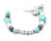 Akcesoria do smoczków - Silikonowa zawieszka z imieniem NIKOLA upominek - miniaturka - grafika 1