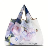 Inne - TEMU Torebka nylonowa z nadrukiem w technice olejnej - torebka na ramię z duzymi kwiatami, odpowiednia do codziennego dojazdu, fitnessu, podróży - - miniaturka - grafika 1