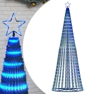 Choinki - vidaXL Stożkowa choinka z lampek, 475 niebieskich LED, 247 cm - miniaturka - grafika 1