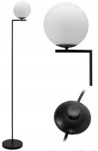 Lampa Stojąca Podłogowa Nowoczesna Czarna Glamour - Lampy stojące - miniaturka - grafika 1