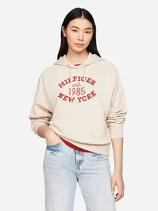 Bluza damska z kapturem oversize Tommy Hilfiger WW0WW42098-ACI L Beżowa (8720636807072). Bluzy z kapturem damskie - Bluzy damskie - miniaturka - grafika 1
