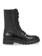 Botki damskie - Calvin Klein Trapery Cleat Combat Boot - Epi Mono Mix HW0HW01713 Czarny - miniaturka - grafika 1