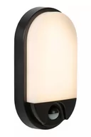 Lampy ogrodowe - Kinkiet zewnętrzny czarny elipsa z czujnikiem ruchu wbudowany LED 10W HUPS Lucide - miniaturka - grafika 1