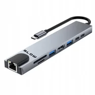 Karty sieciowe - 86-077# Karta sieciowa usb-c hub rj45 + hdmi 100w k-08 null - miniaturka - grafika 1