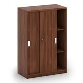 Szafy biurowe - B2B Partner Szafa przesuwna Mirelli A+, 800 x 400 x 1200 mm, orzech CF F07415, SS-881 - miniaturka - grafika 1