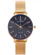 Zegarki damskie - Zegarek Bisset BIS129 BSBF30 różowe złoto - granatowy - miniaturka - grafika 1