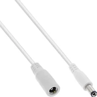 Kable - Kabel zasilający InLine InLine® DC extension cable, DC plug male/female 5.5x2.5mm, AWG 18, white, 1m - miniaturka - grafika 1